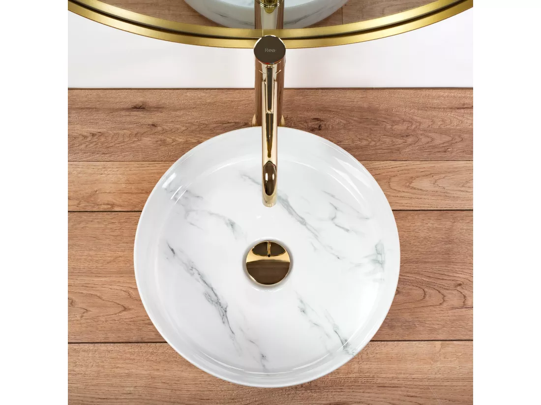 Vasque À Poser Rea Sami Nature Marble White