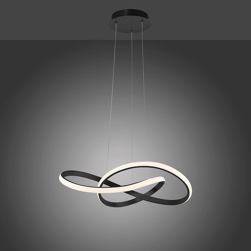 Hanglamp zwart 57 cm 3-staps dimbaar incl. LED - Viola Due
