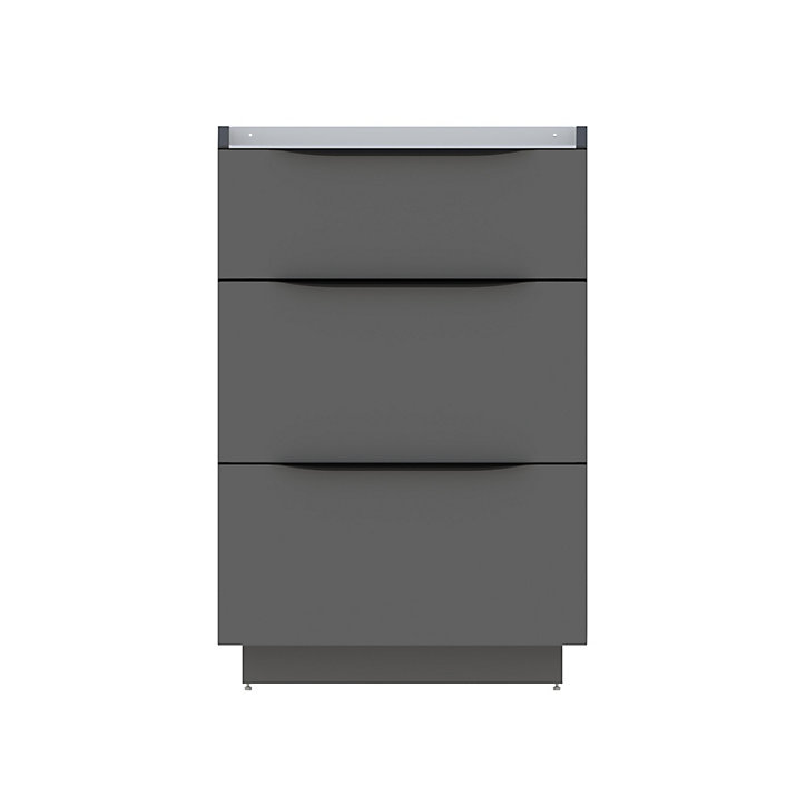 Meuble sous vasque à poser Pamili anthracite brillant 60 cm