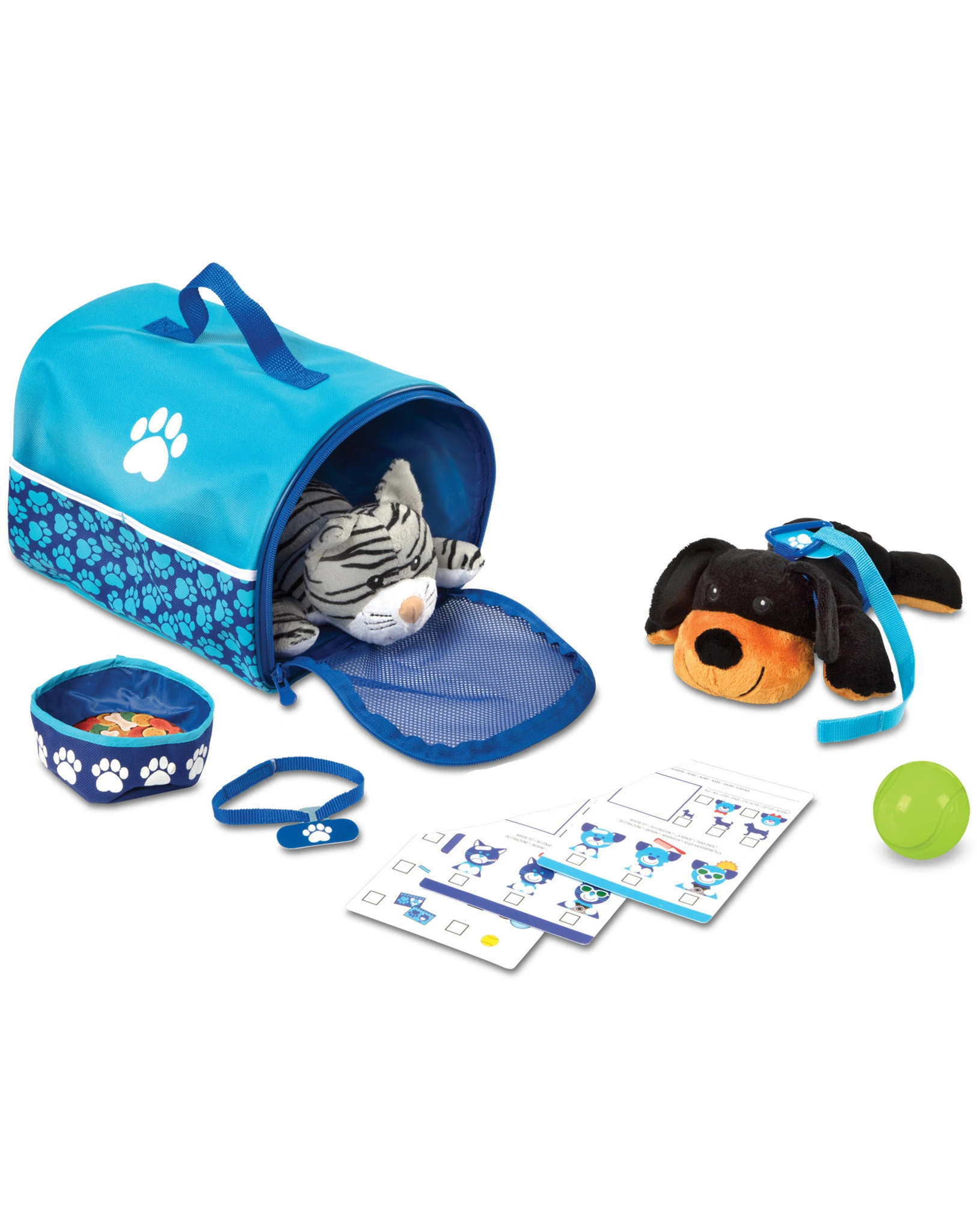 Kuscheltier-Spielset PET TRAVEL 15-teilig