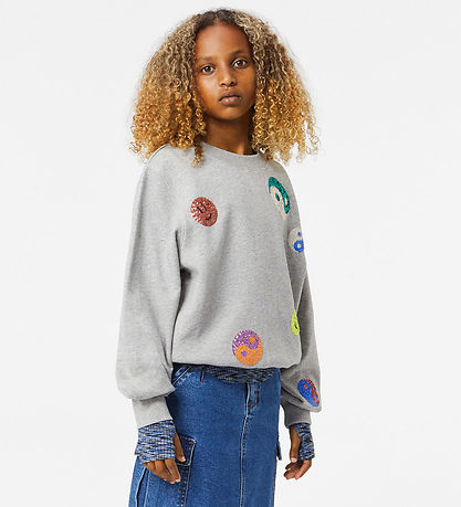 Molo Sweatshirt - Marge - Grey Melange m. Pailletten
