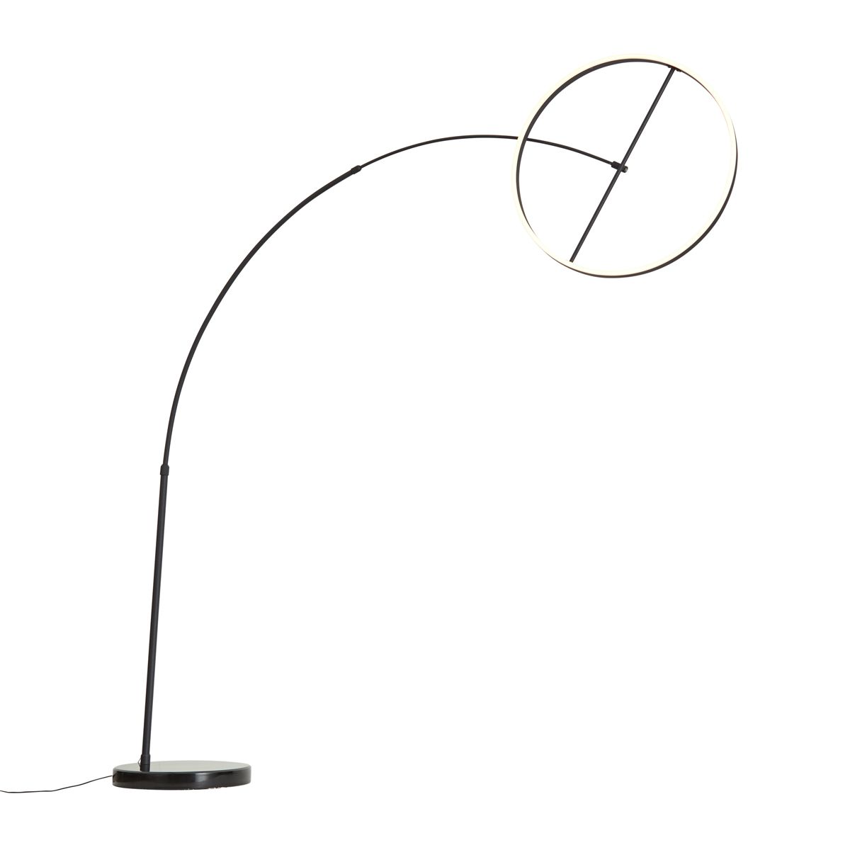 Design booglamp zwart incl. LED 3-staps dimbaar - Anello