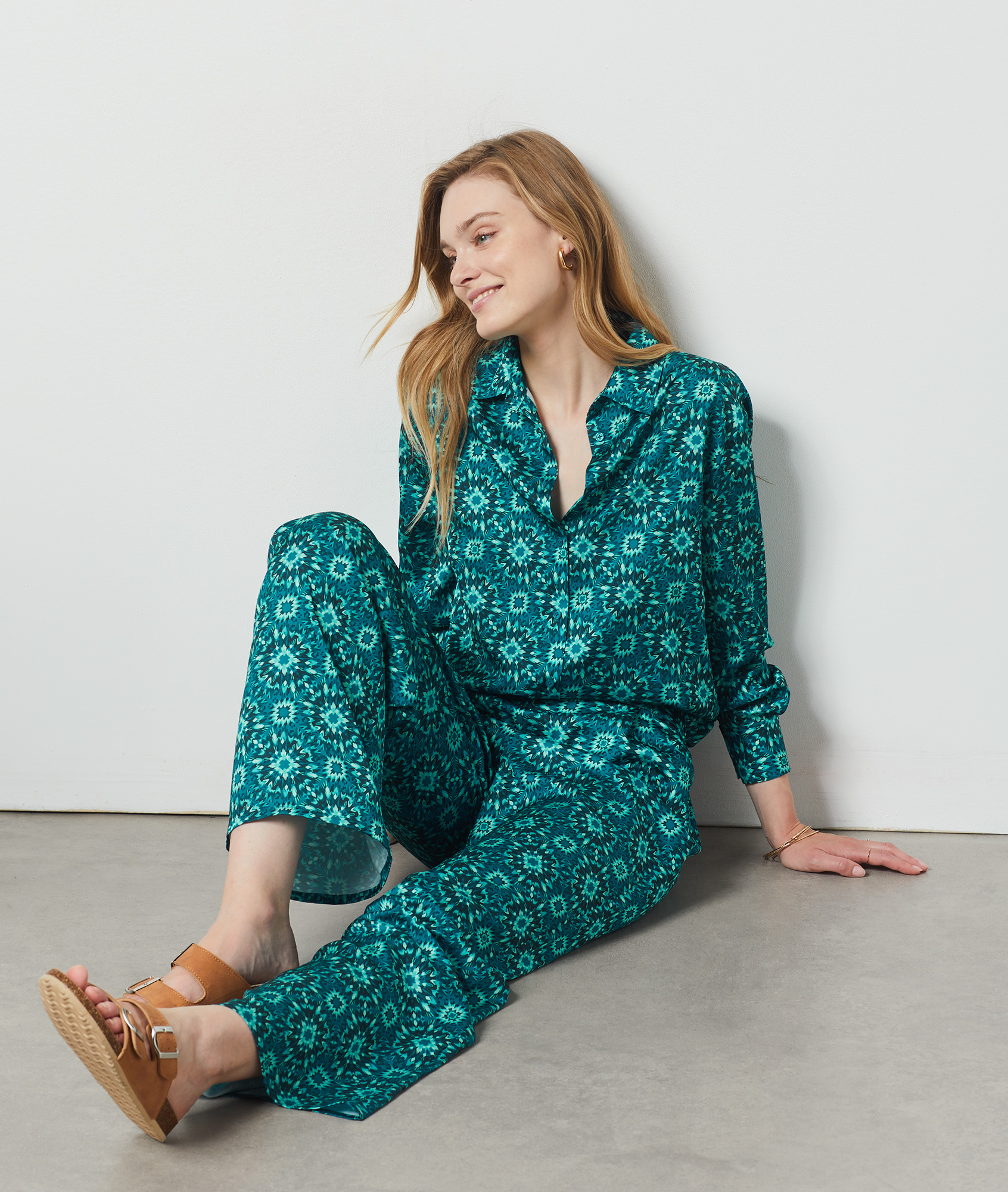 Pantalon fluide satiné