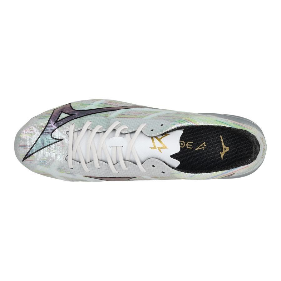 Mizuno Alpha II Pro FG/AG - Blanc/Silver Iridescent/Noir