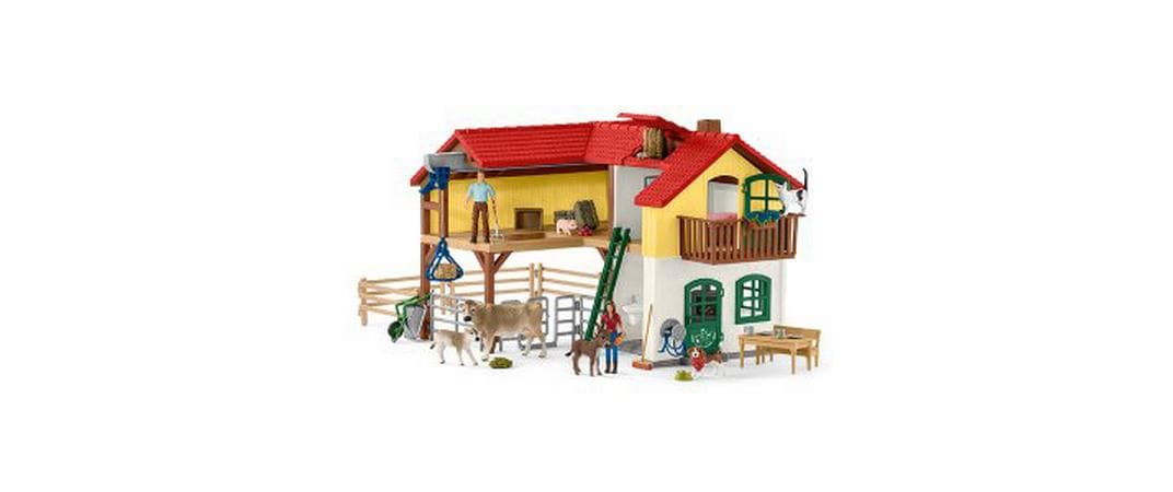 Spielfigurenset Farm World Bauernhaus mit Stall und TierenGrosser Bauernhof mit Tieren und Zubehör