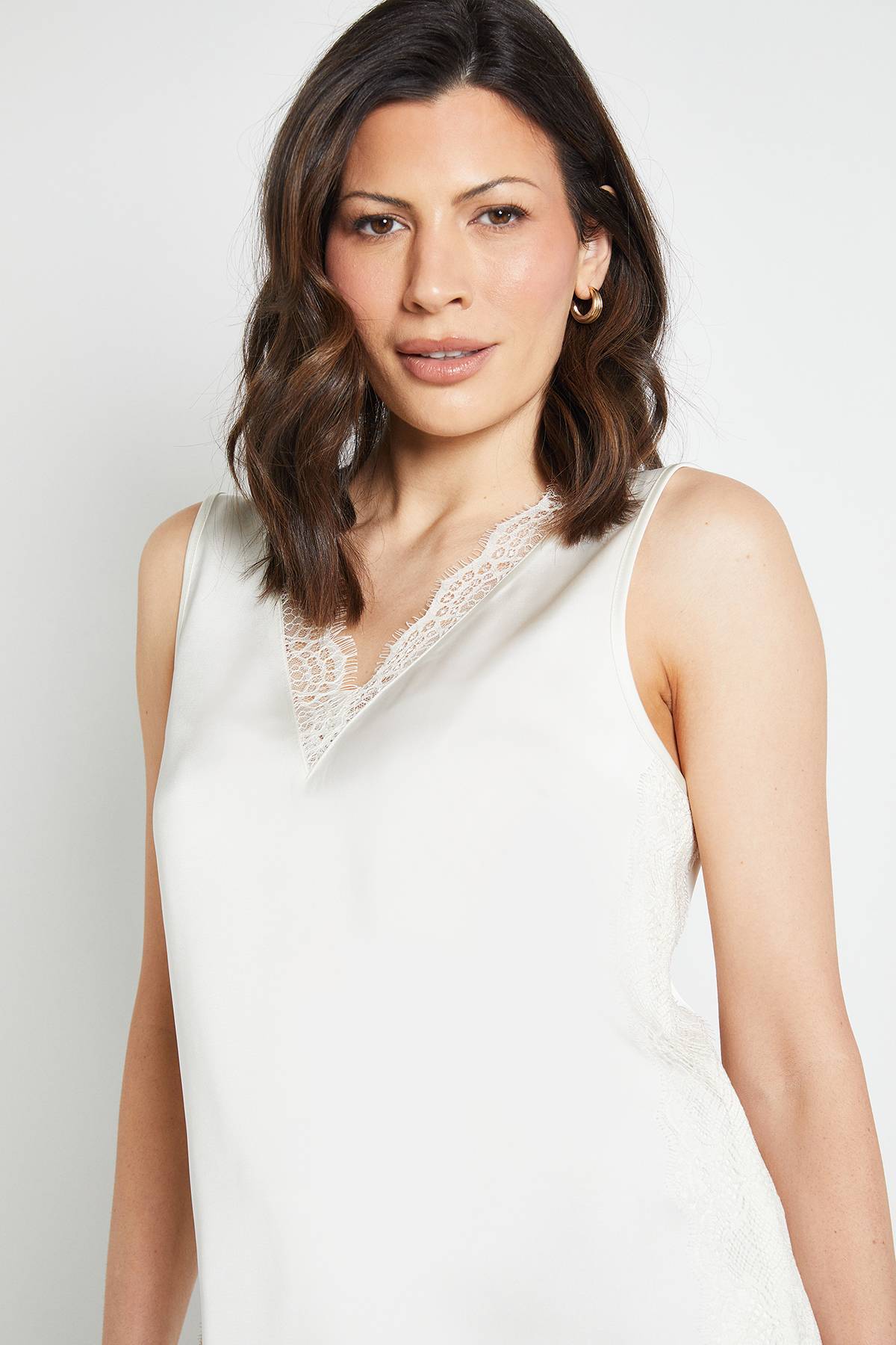 Wallis Caraco En Satin Avec Bordure En Dentelle