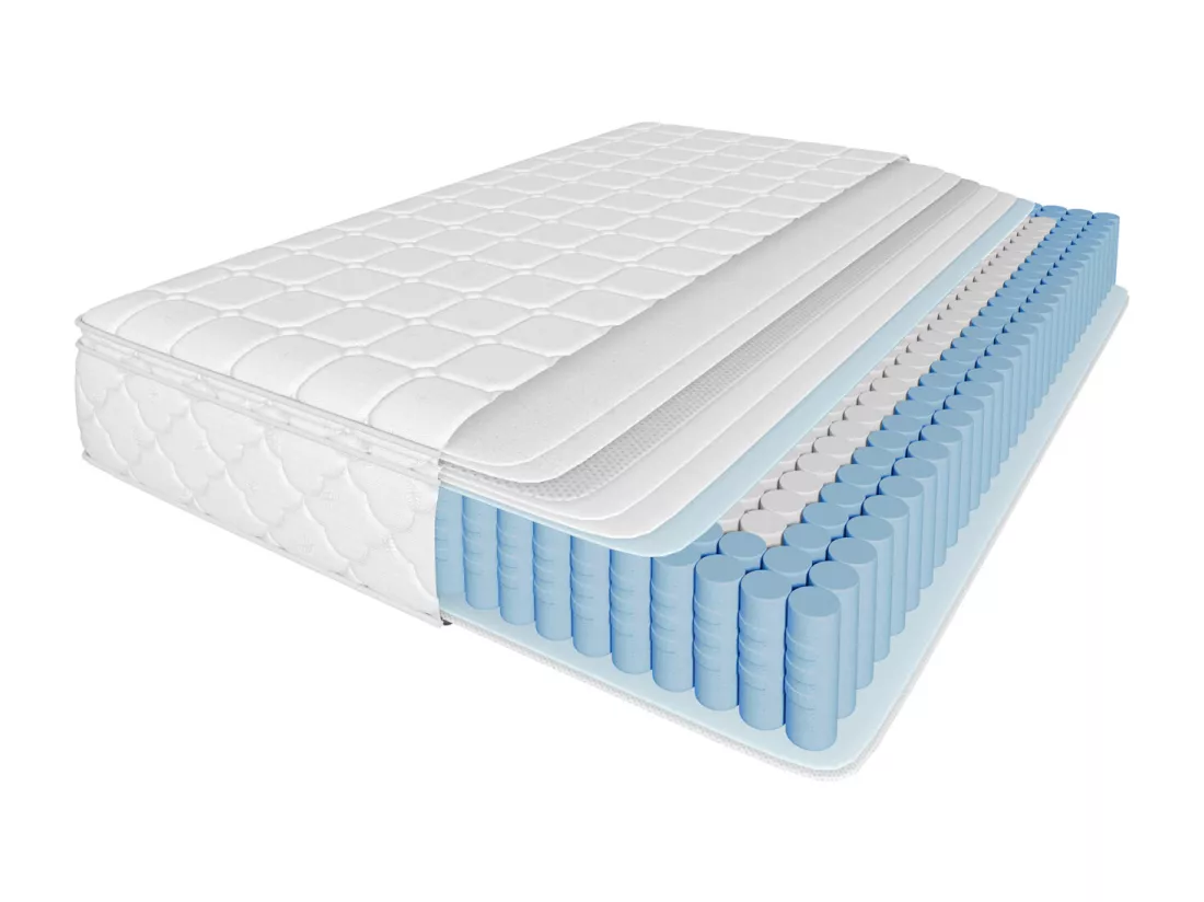 Matelas à ressorts 160x200 cm, matelas mousse froide 7 zones, ressorts ensachés, 100% certifié Oeko-Tex, matelas matelassé en microfibre, fermeté H3, hauteur 25 cm