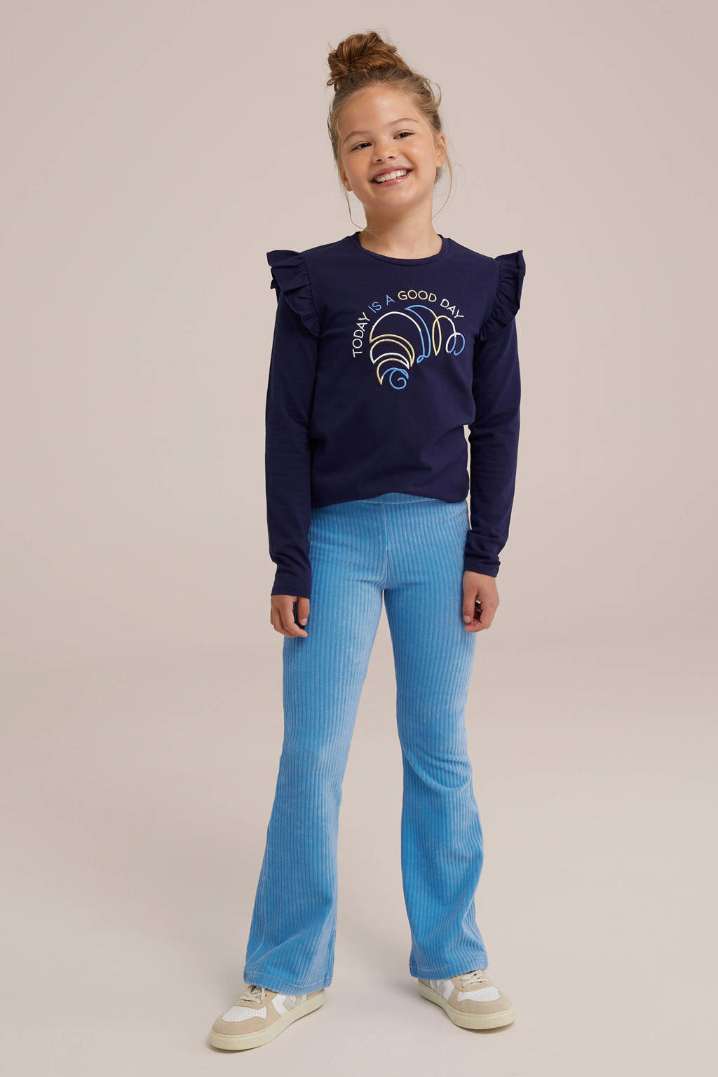 WE Fashion velours flared broek