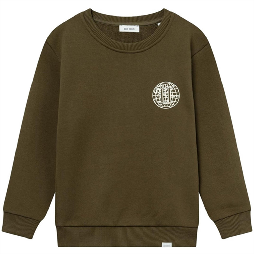 Olive Night/Ivory Globe Sweatshirt | Luksusbaby