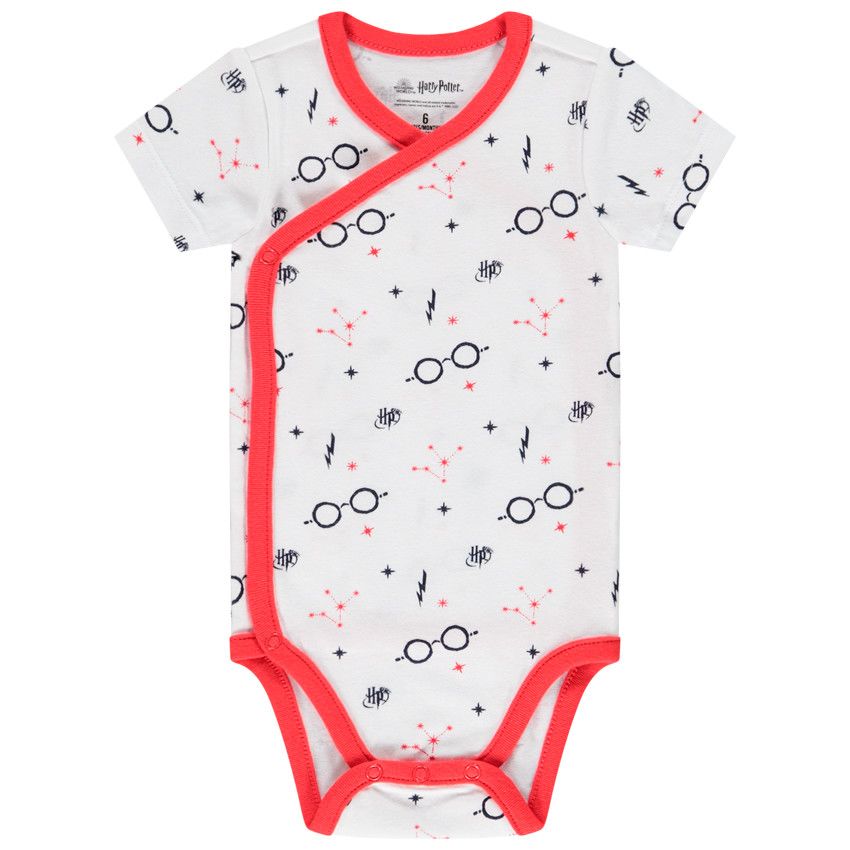 Lot de 2 bodies manches courtes Harry Potter pour bébé garçon - Blanc