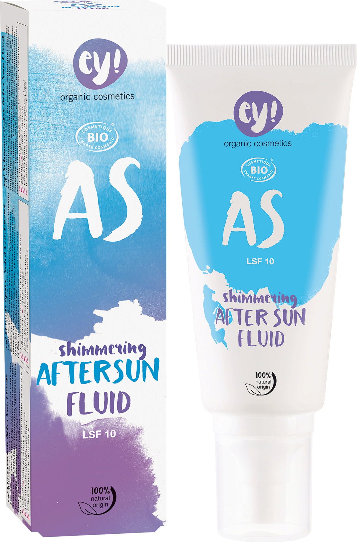 ey! organic cosmetics  Shimmering Aftersun Spray SPF 10, 100 ml