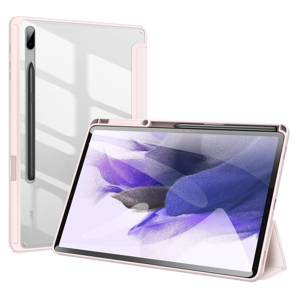 Samsung Galaxy Tab S8  Plus / Tab S7 FE 5G / Tab S7  Plus Leder Tasche Smart Cover Schutzhülle   S-Pen Halter - Rosa