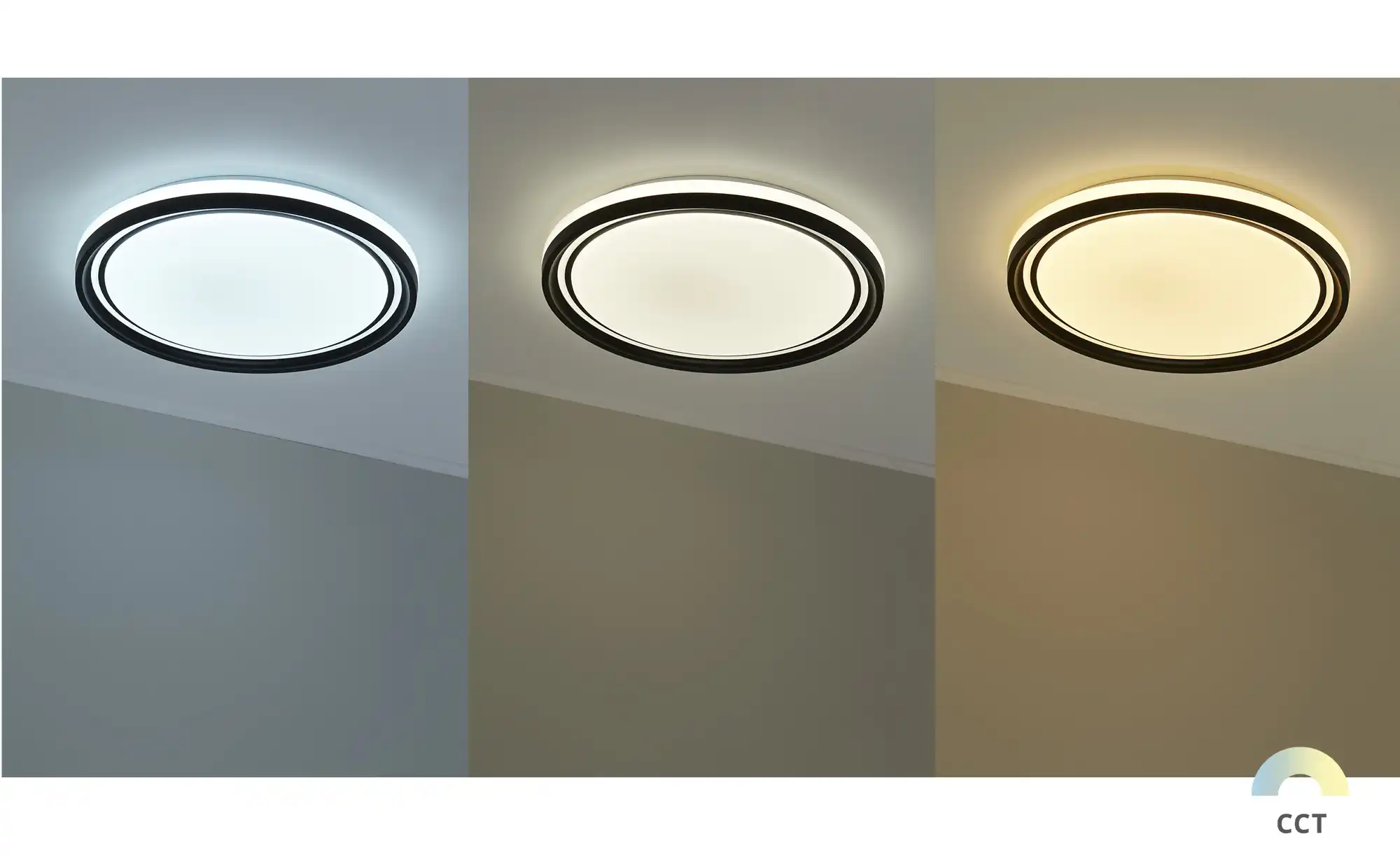 KHG LED-Deckenleuchte, schwarz mit Fernbedienung