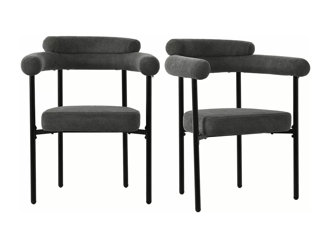 Chaises élégantes en velours gris avec siège à anneaux,d70cm×h84cm