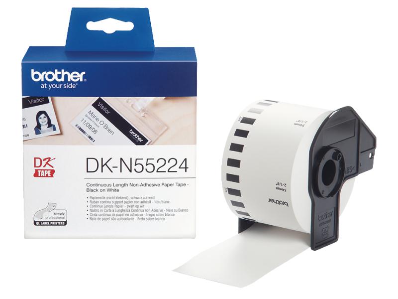 Brother Etikettenrolle DK-N55224 Thermo Direct 54 mm x 30.4 Nicht-klebendes Etikettenpapier