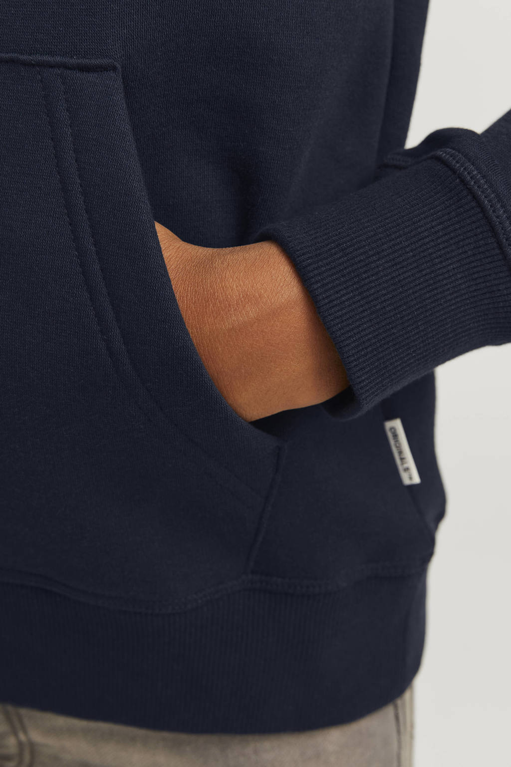 JACK & JONES hoodie JORFREDERIKSBERG met printopdruk donkerblauw