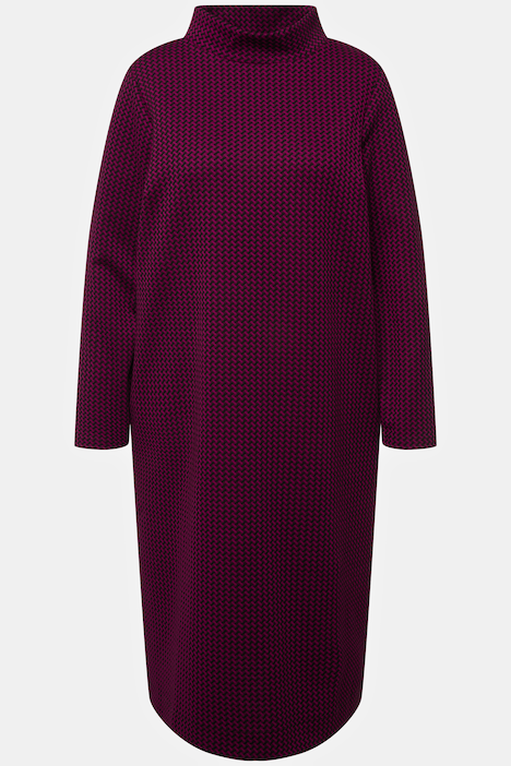 Sweatkleid, Struktur, Taschen, Stehkragen, Langarm