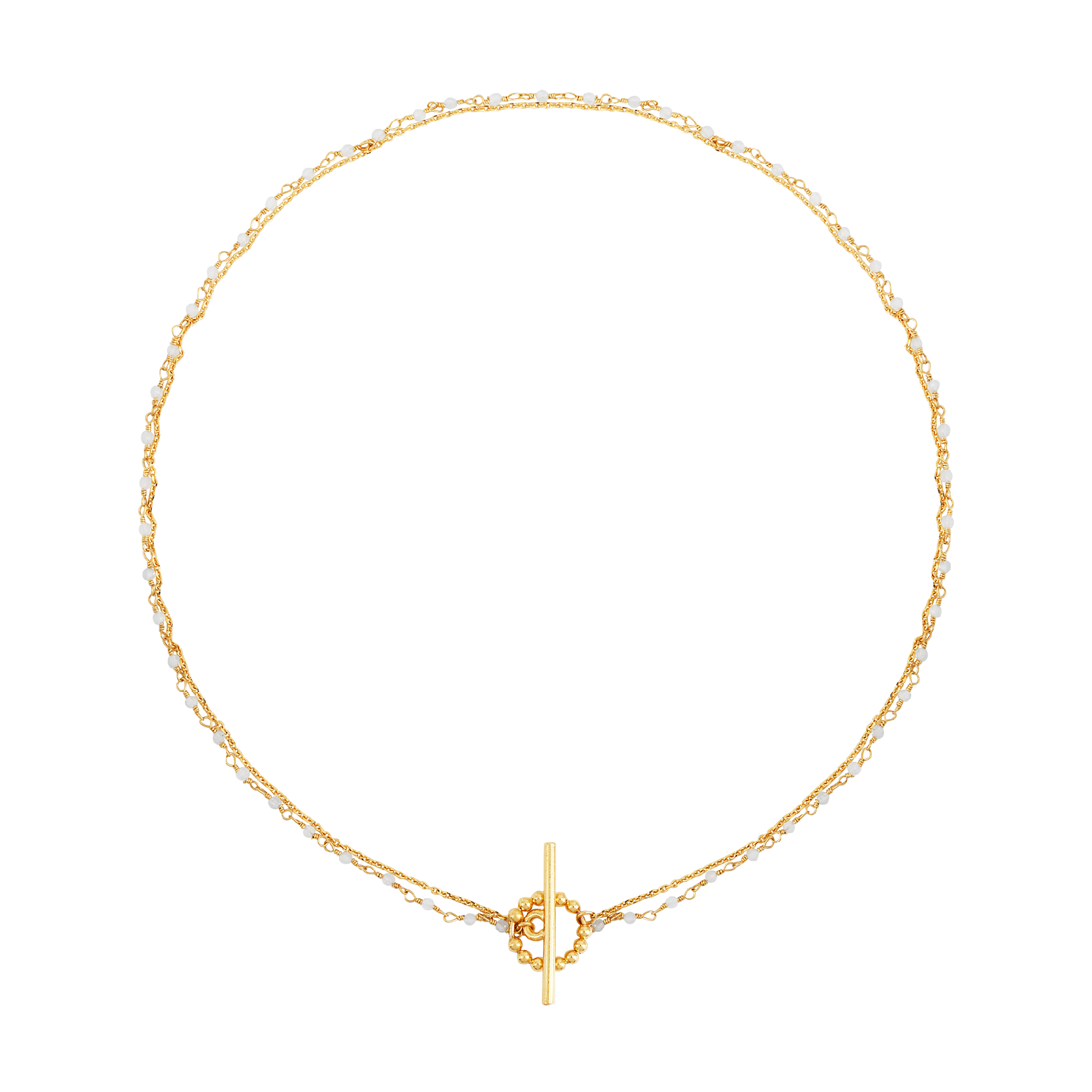 ROXANE - Collier double à perles | Blanc