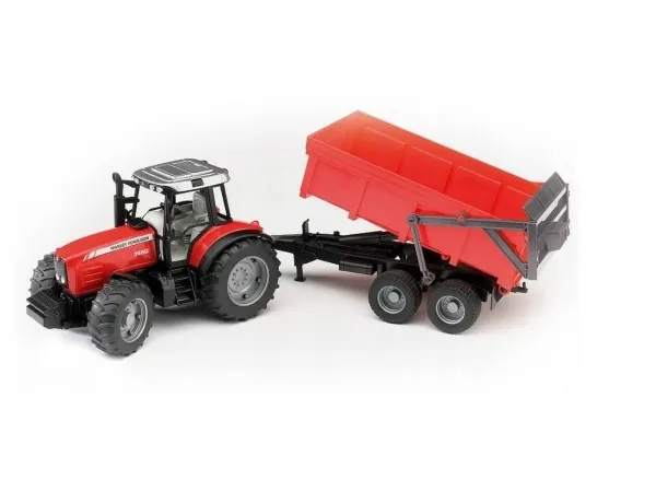 Bruder Massey Ferguson 7480 tractor with tipping trailer toy