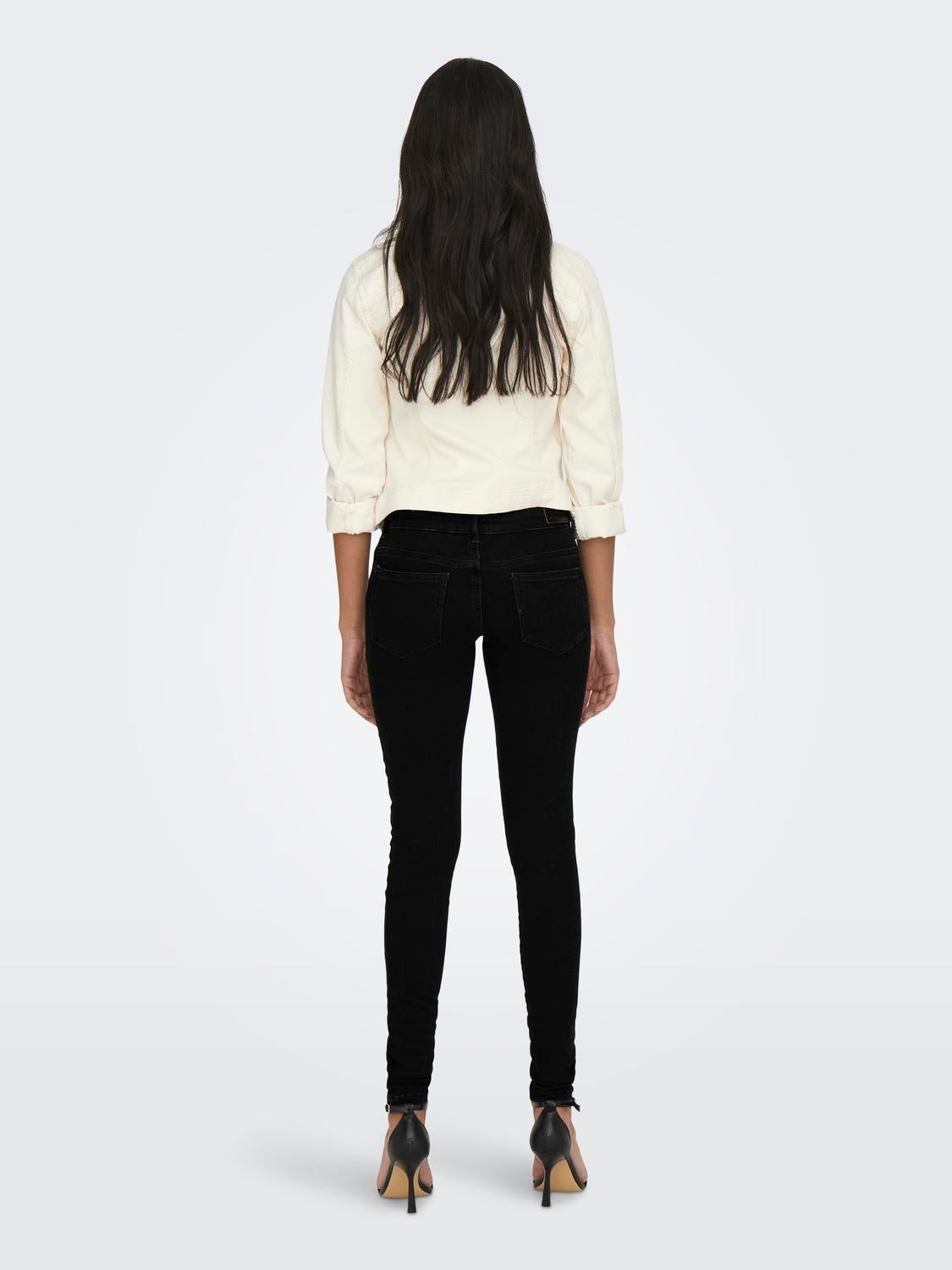 ONLCORAL Sehr niedrige Taille Skinny Fit Jeans Black Denim