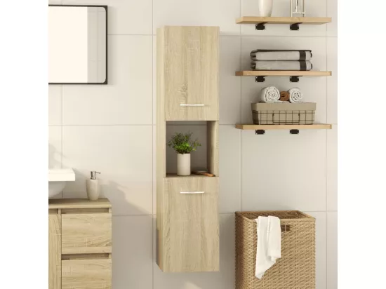 Armoire de salle de bain Chêne sonoma 30x30x130 cm Aggloméré