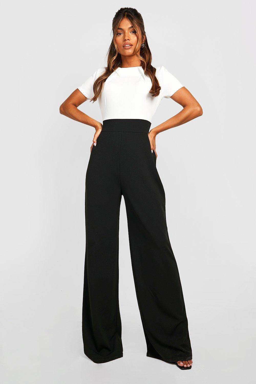 boohoo Combinaison contraste à jambes larges