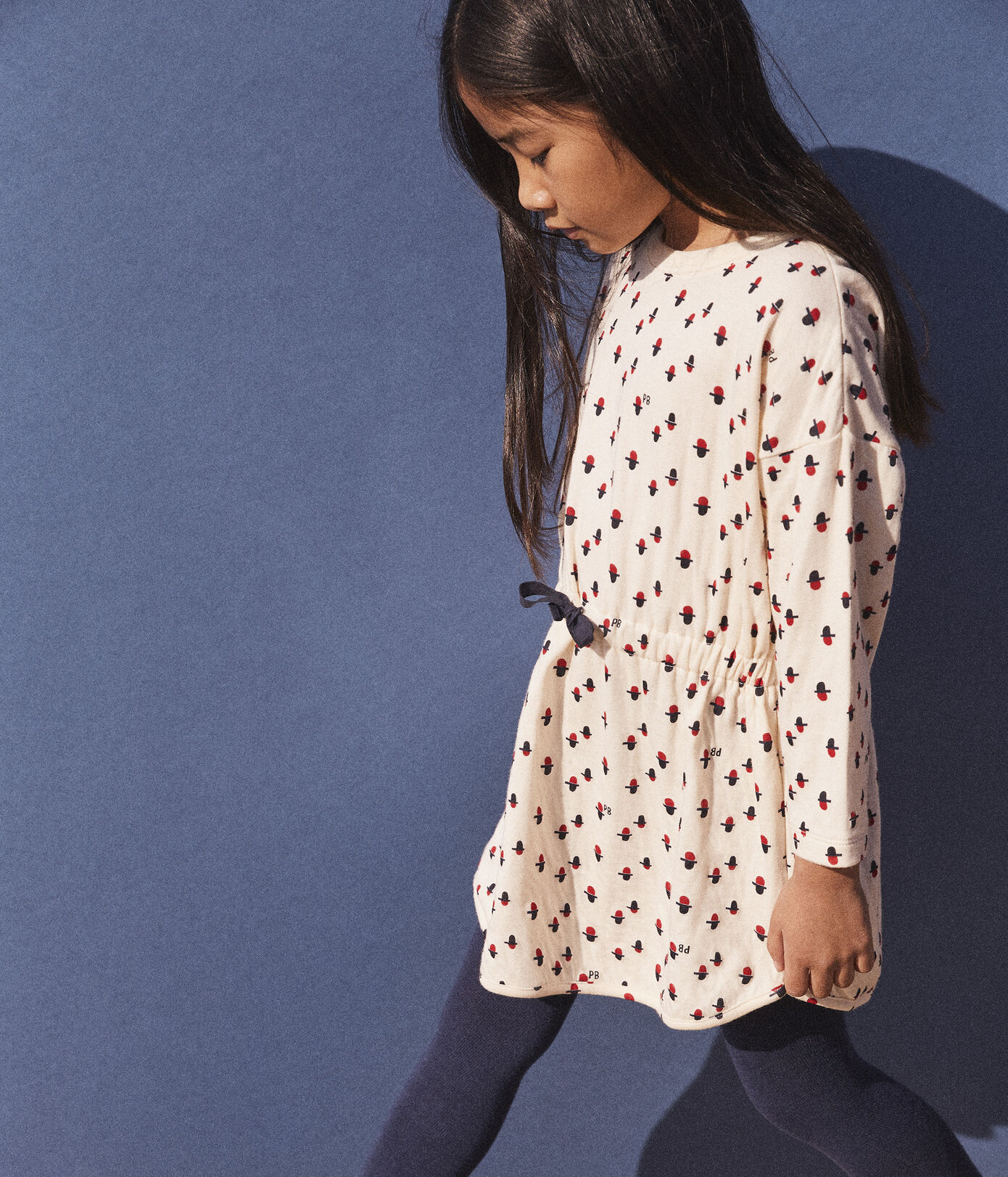 Robe manches longues à imprimé en tubique enfant fille