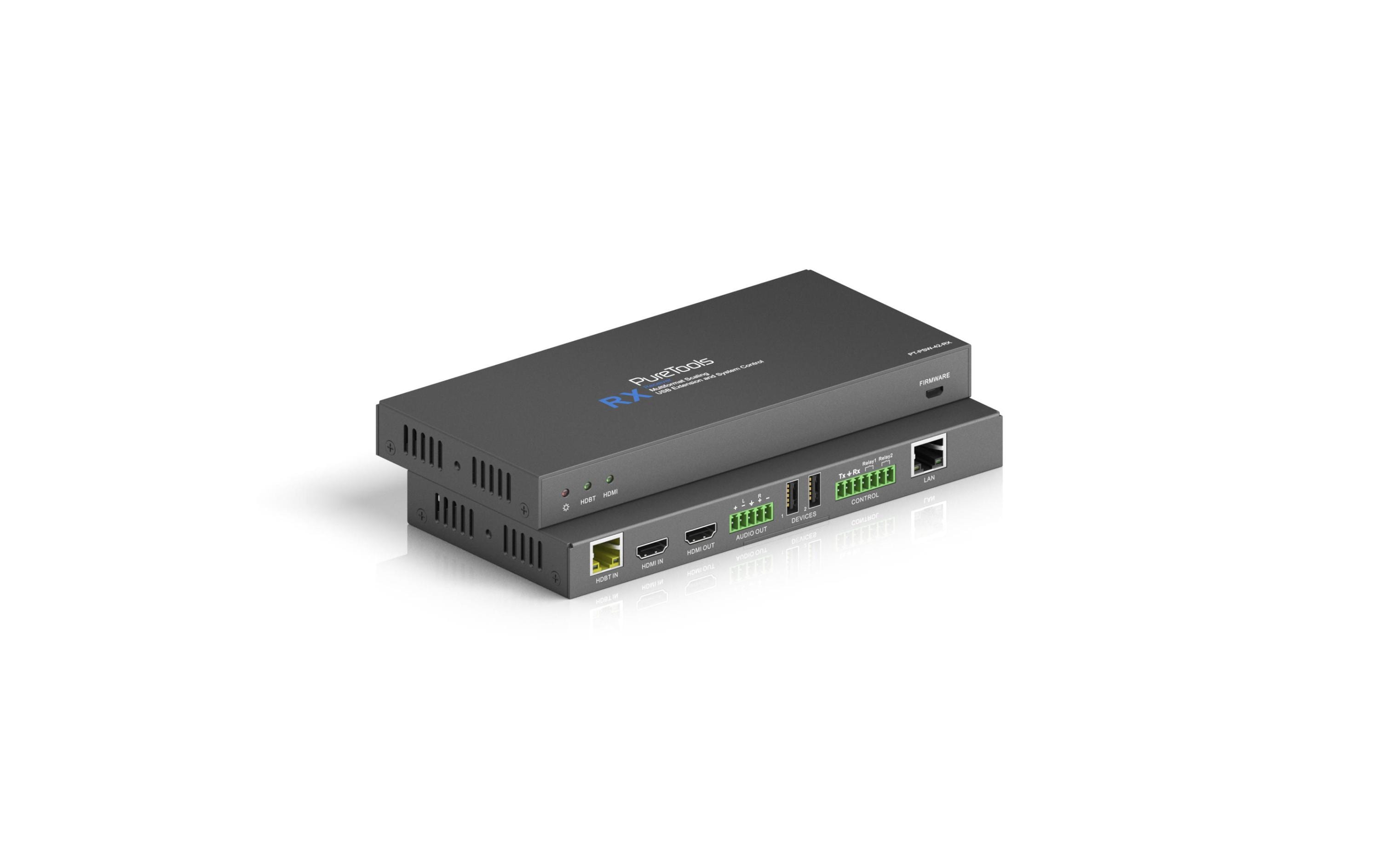 Presentation Switcher PT-PSW-42 Multiformat HDBaseT<br>4x2 4K Multiformat HDBaseT Conference Switcher mit Scaler Set