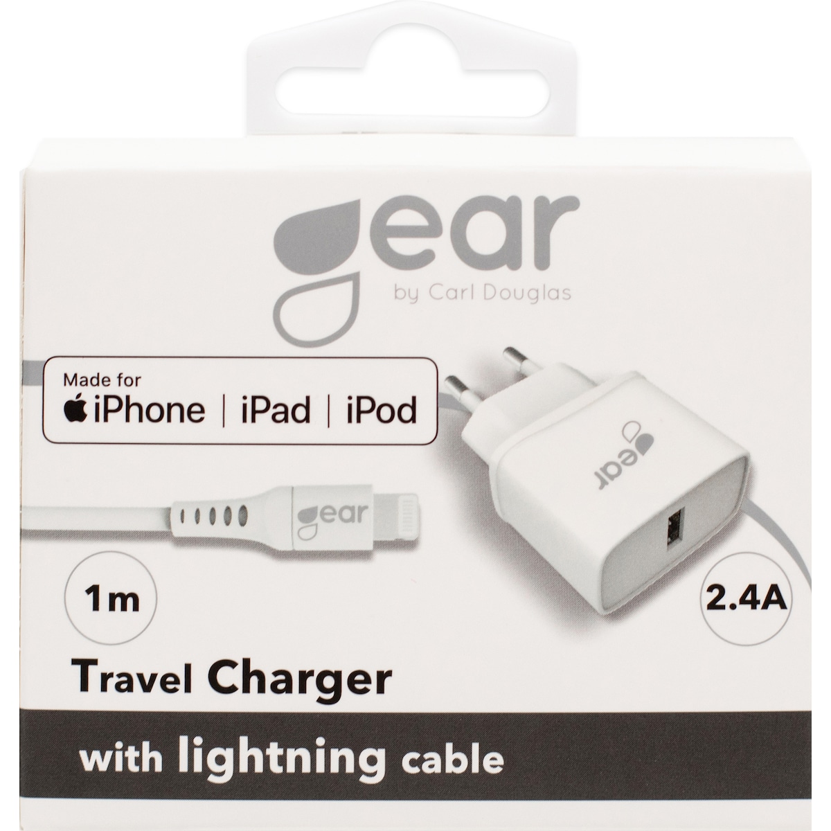 Gear 220V/2.4A Lightning vegglader 665093