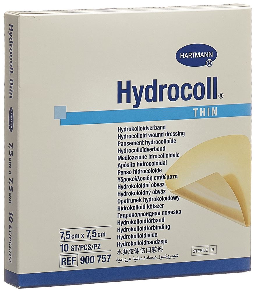 HYDROCOLL Thin Hydrocolloid Verband 7.5x7.5cm 10 Stk