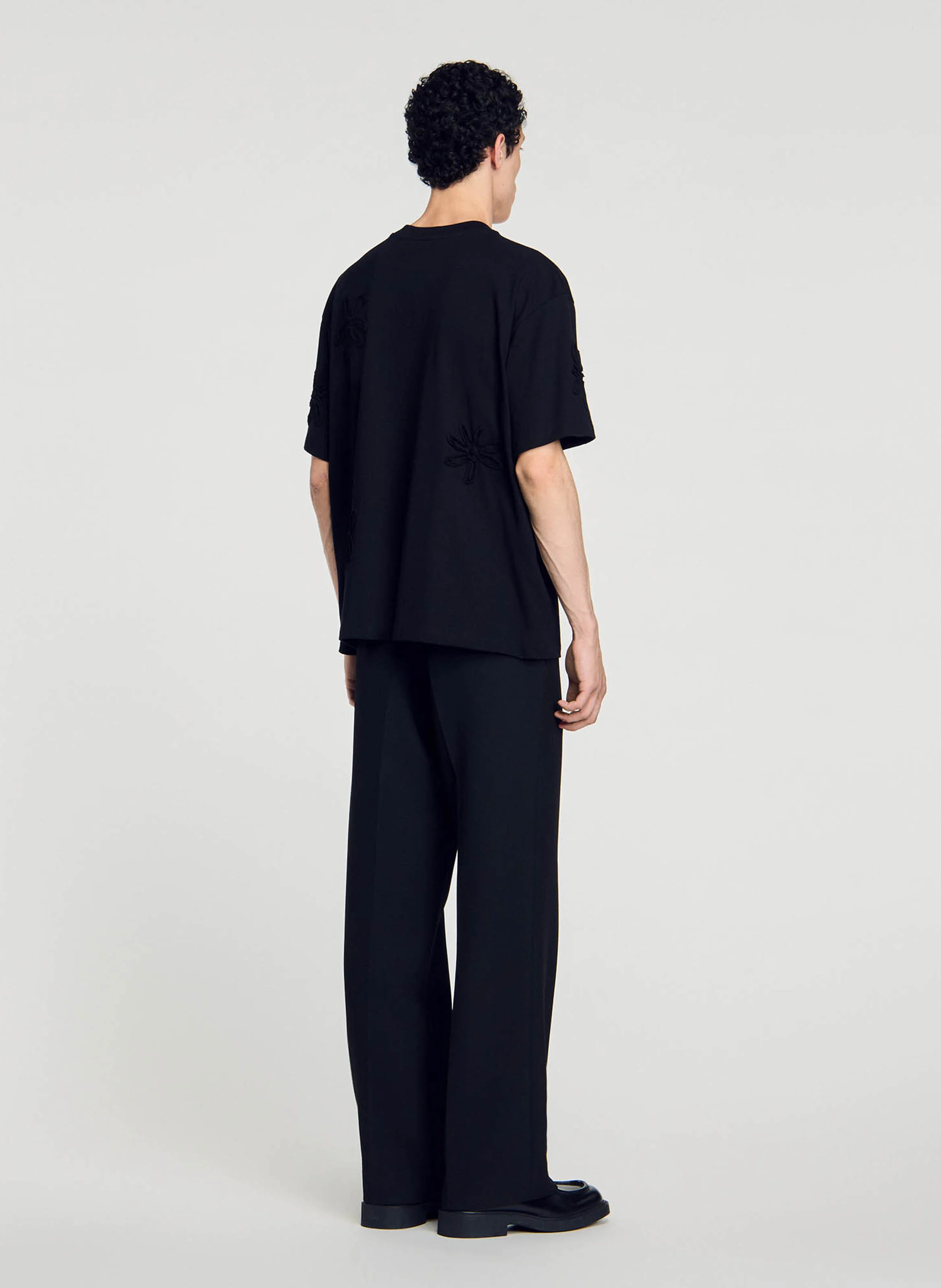 Tee-shirt brodé en coton | Noir