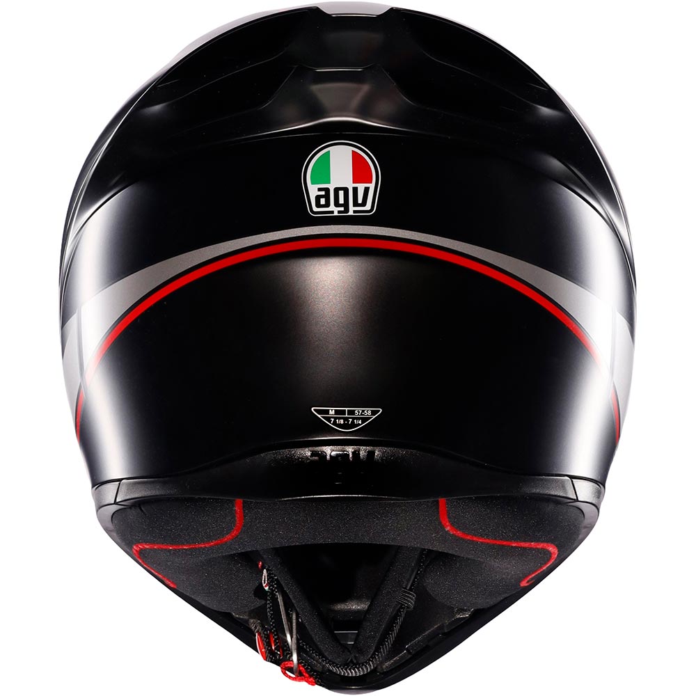 AGV - Casque K1 S Lap Noir Mat / Gris / Rouge