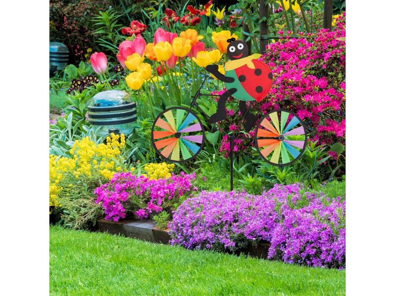 relaxdays Windrad Marienkäfer 2er Set, 75.5 cm Windmühlen-Tier