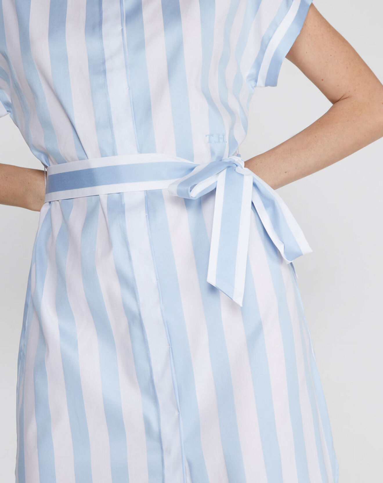 Tommy Hilfiger Robe chemise rayures bleu/blanc