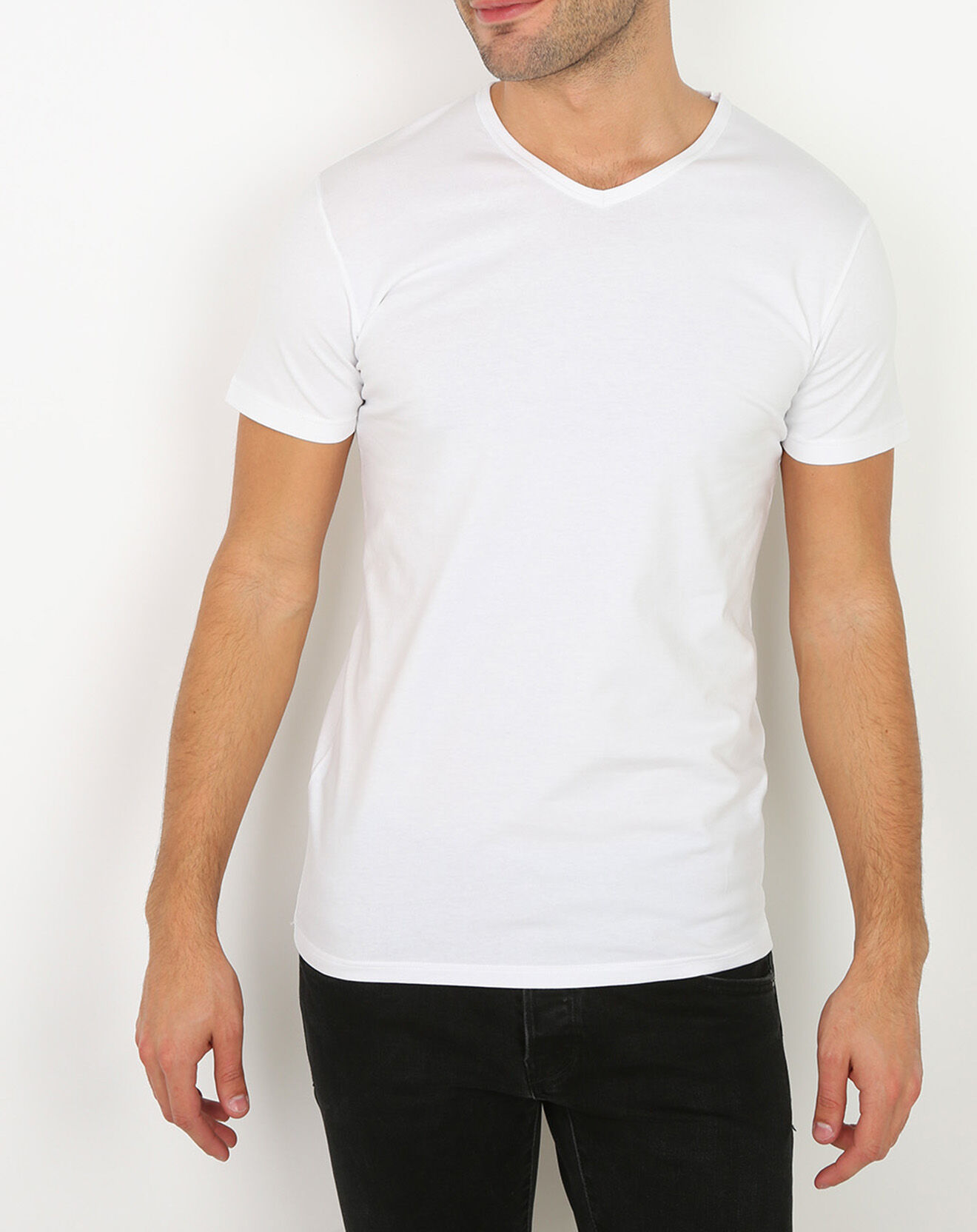 Mare T-Shirt Col V blanc