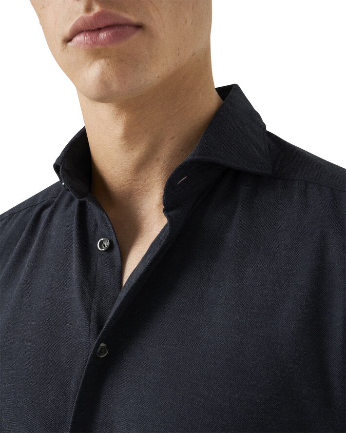 ETON Contemporary Fit Navy Blue Flannel Shirt Blå