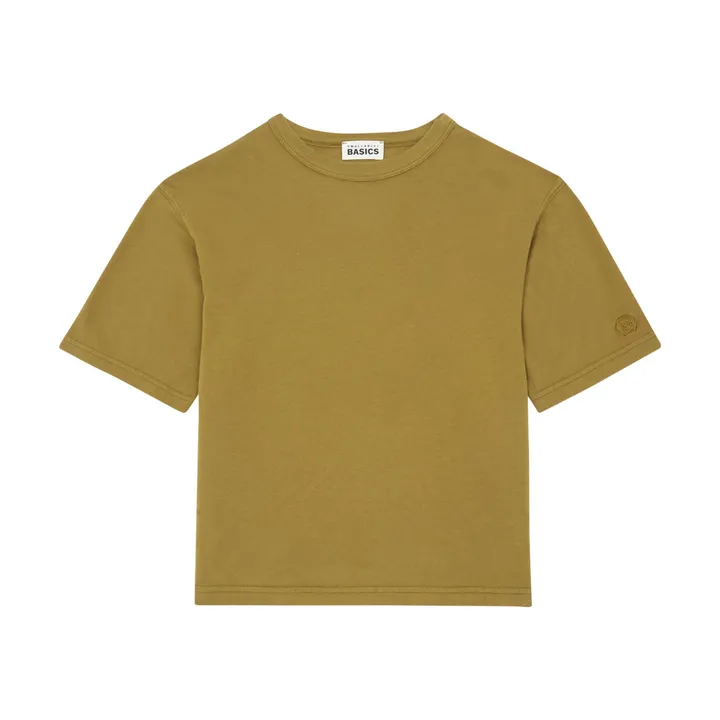 SMALLABLE BASICS T shirt Garçon Manche Courte Coton Bio | Vert olive