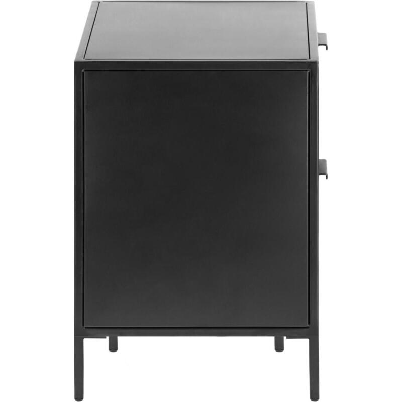 Table de chevet Shantay en acier finition noire 40 x 50 cm