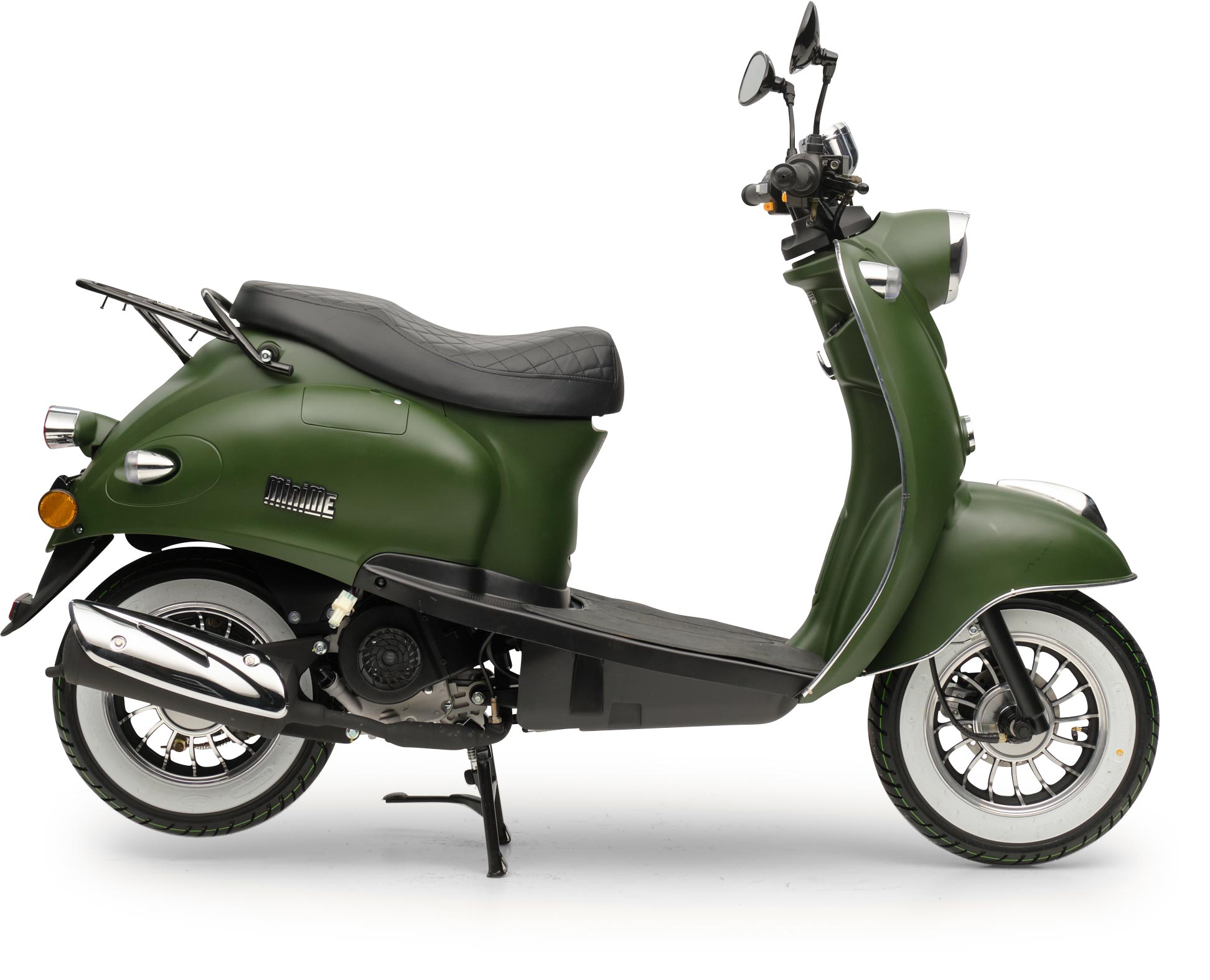 Motorroller Retro MiniMe 2.0 Mattgrün 50ccm 25 kmh Mofa Scooter