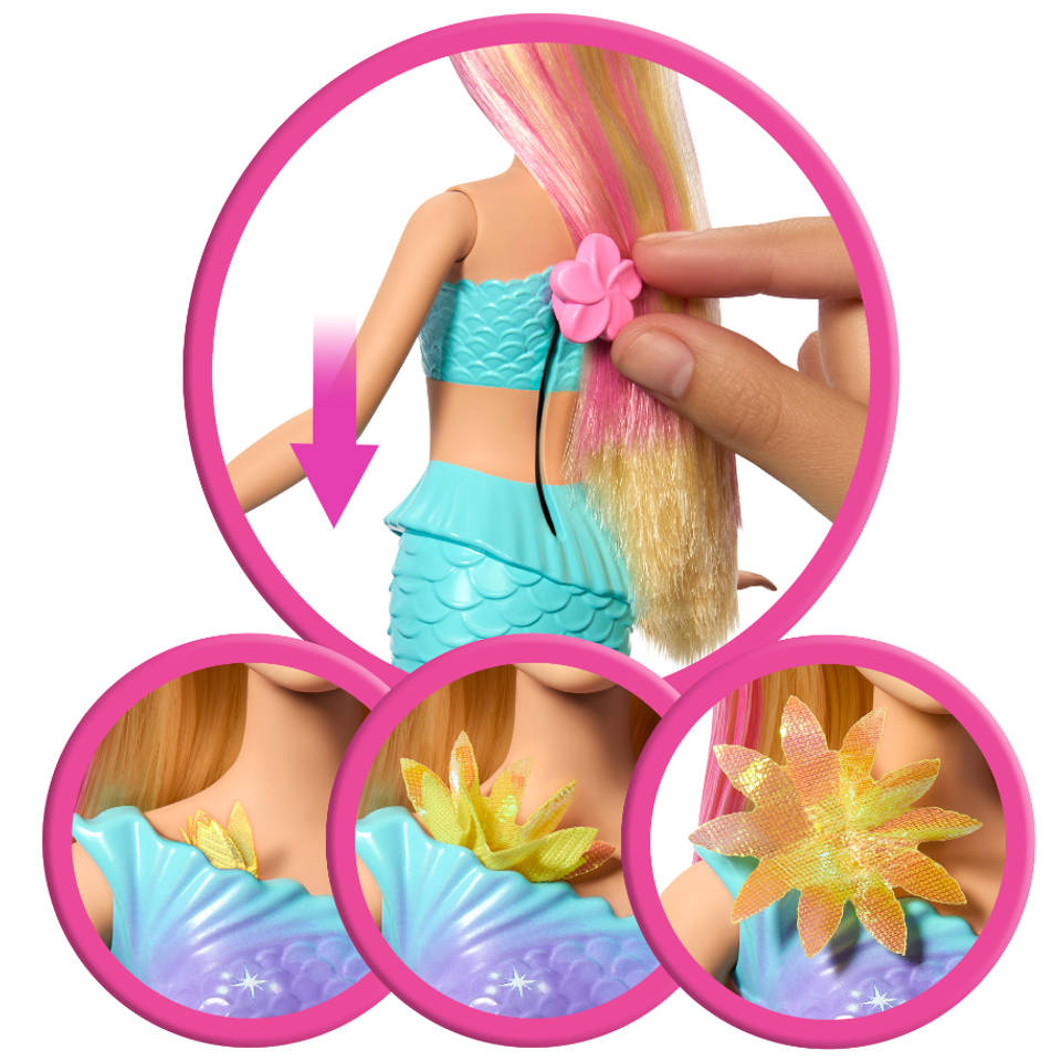 Barbie Flower Magic Mermaid pop - blauw