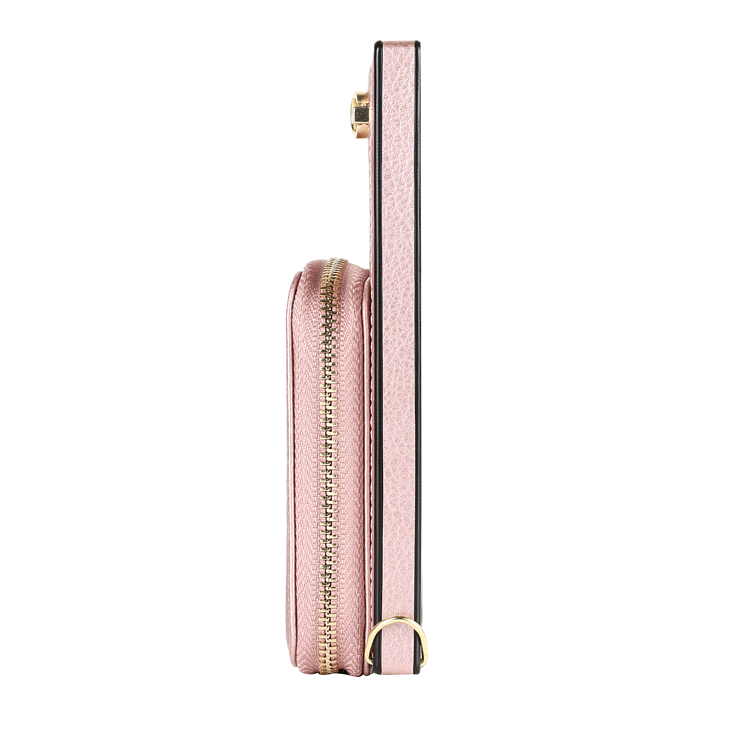 Samsung Galaxy S21 FE 5G Necklace Leder Schutz Hülle mit Kartenfächer   Handykette (140cm) - Roségold