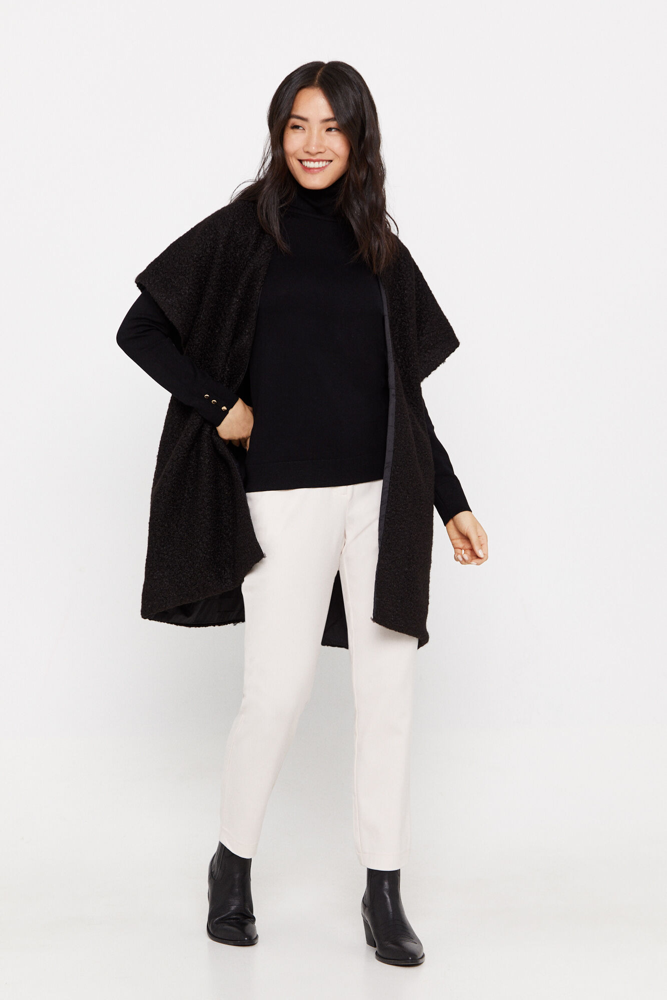 Poncho acolchoado reversível