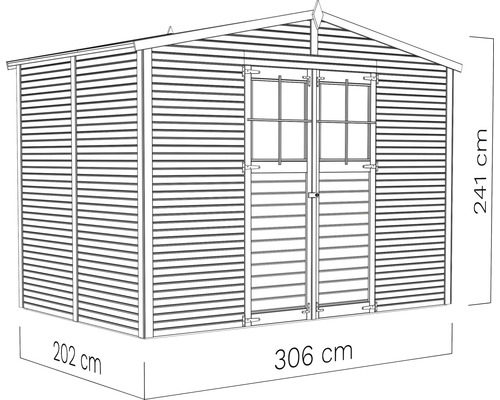 Bertilo Fineline Rhombus Profiel Tuinhuis 322 x 209 cm Naturel