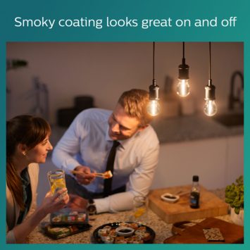 Philips LED peer E27 15W filament smoky niet dimbaar