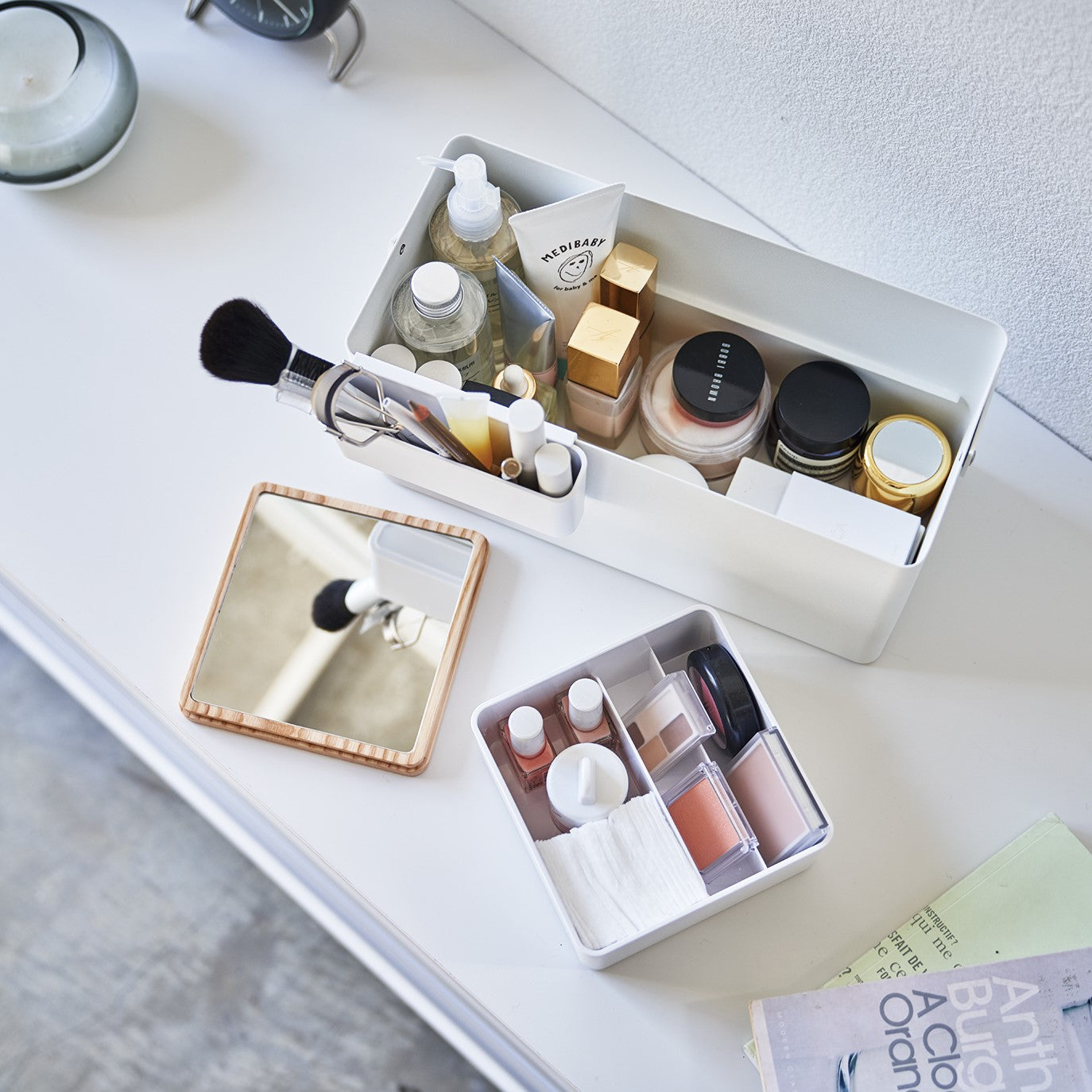 Yamazaki Tower Make-up Organiser - Wit