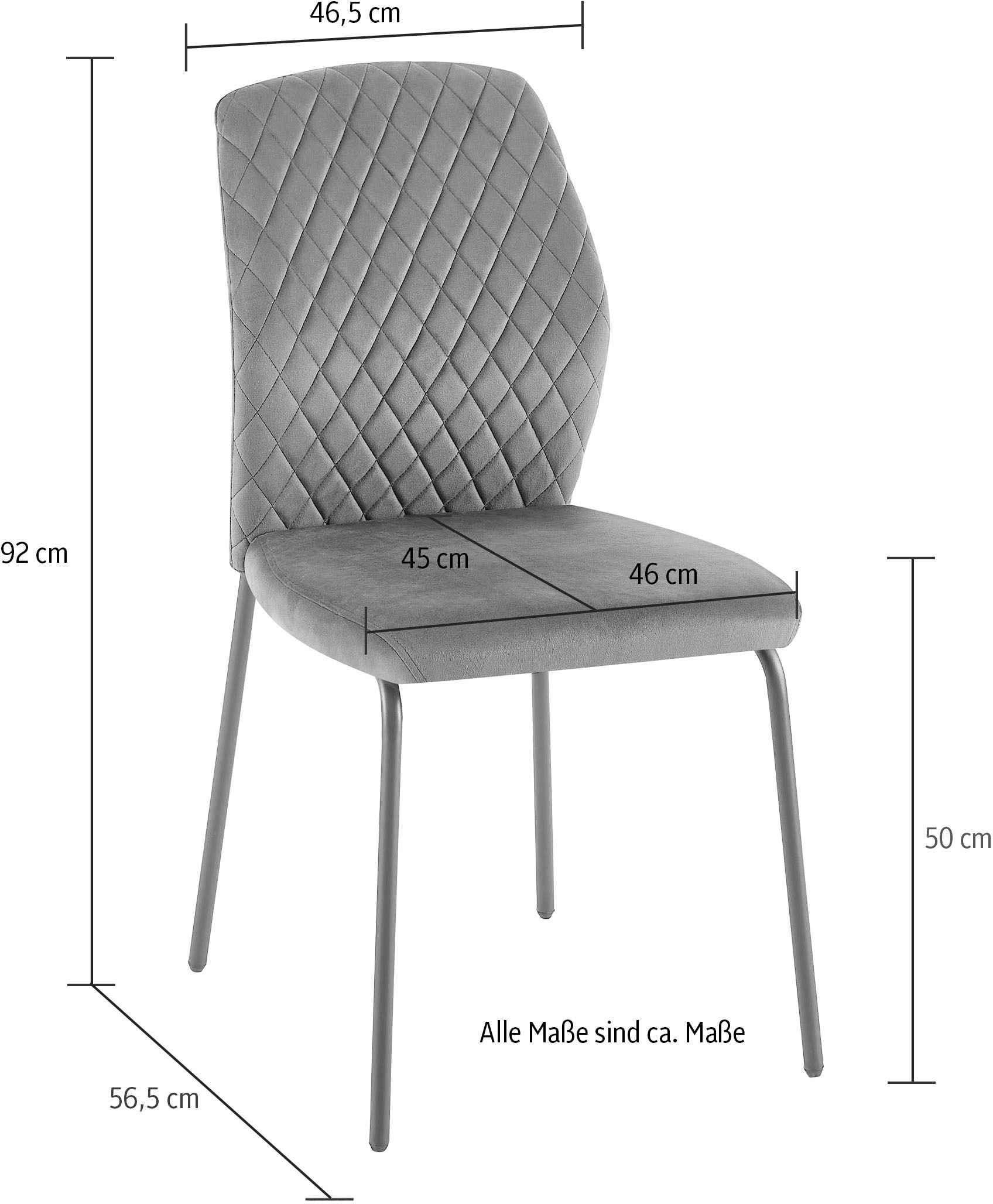 SalesFever 4-Fussstuhl »Esszimmerstuhl mit elegantem Stil« (Set) 2 Stk.2er Set mit eleganter Wabensteppung im Rücken
