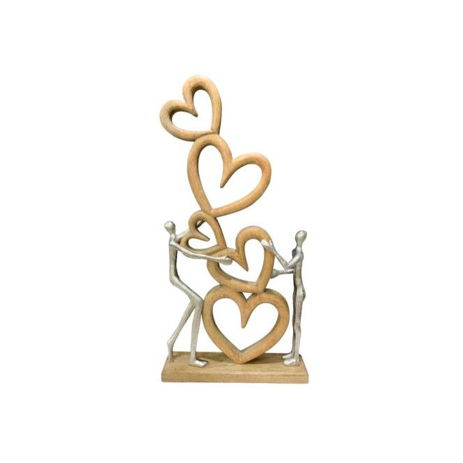 Standdeko - Herzsilhouetten mit Figuren - ca. 31 x 7,5 x 61 cm
