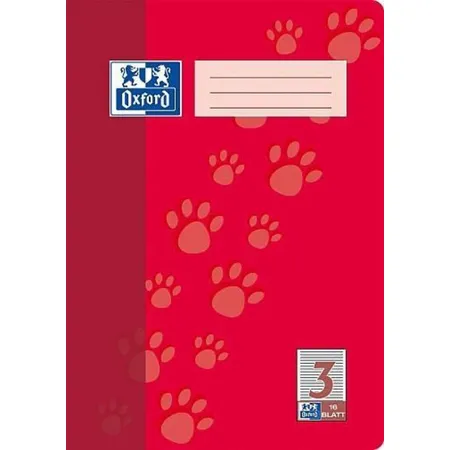 Oxford Schulheft A4, liniert, Lineatur 3, 32 Blatt, rot, Optik Paper®