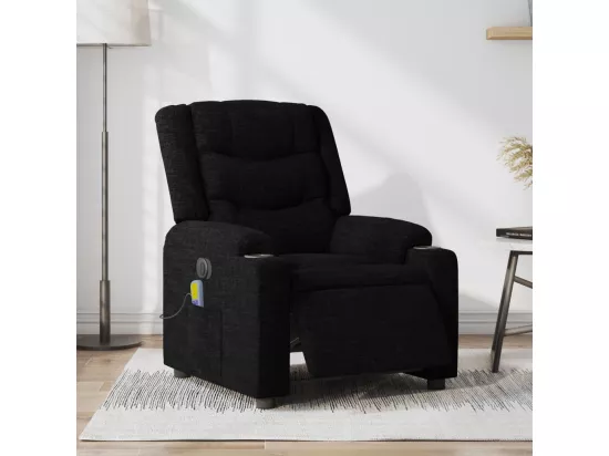 Fauteuil de massage inclinable électrique Noir Tissu