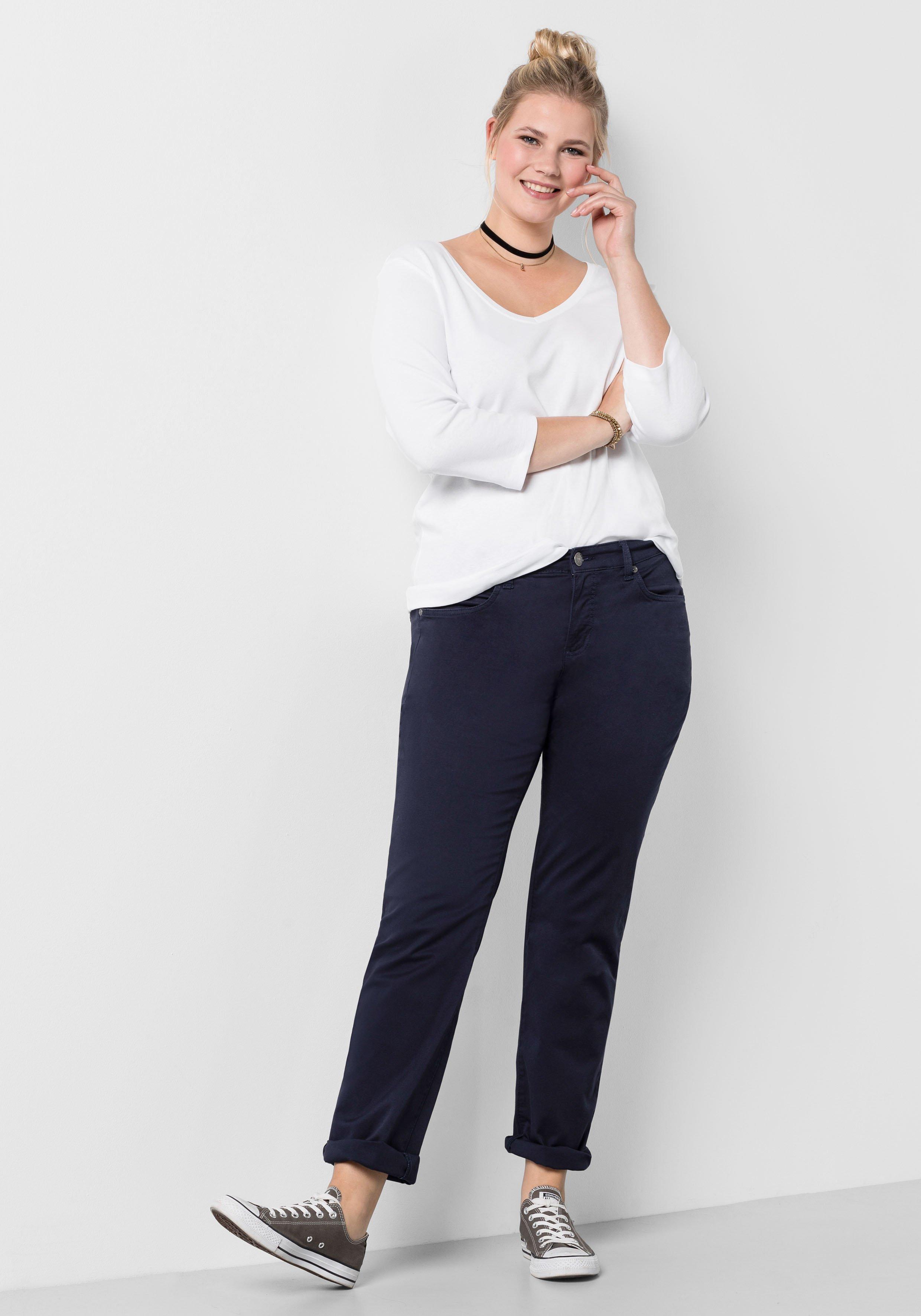 Gerade Hose aus Baumwoll-Twill